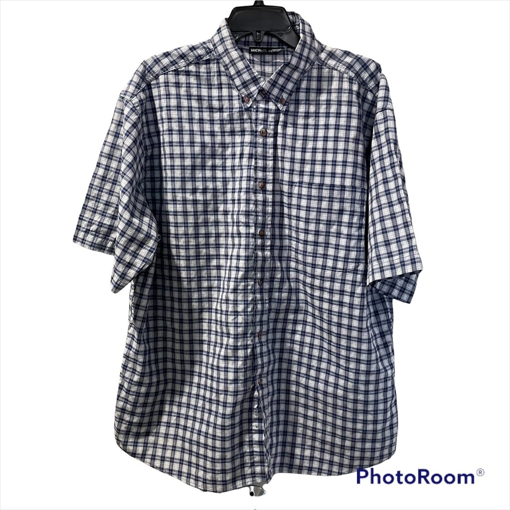 Michael Austin Men’s Short Sleeve Shirt Button Up XL